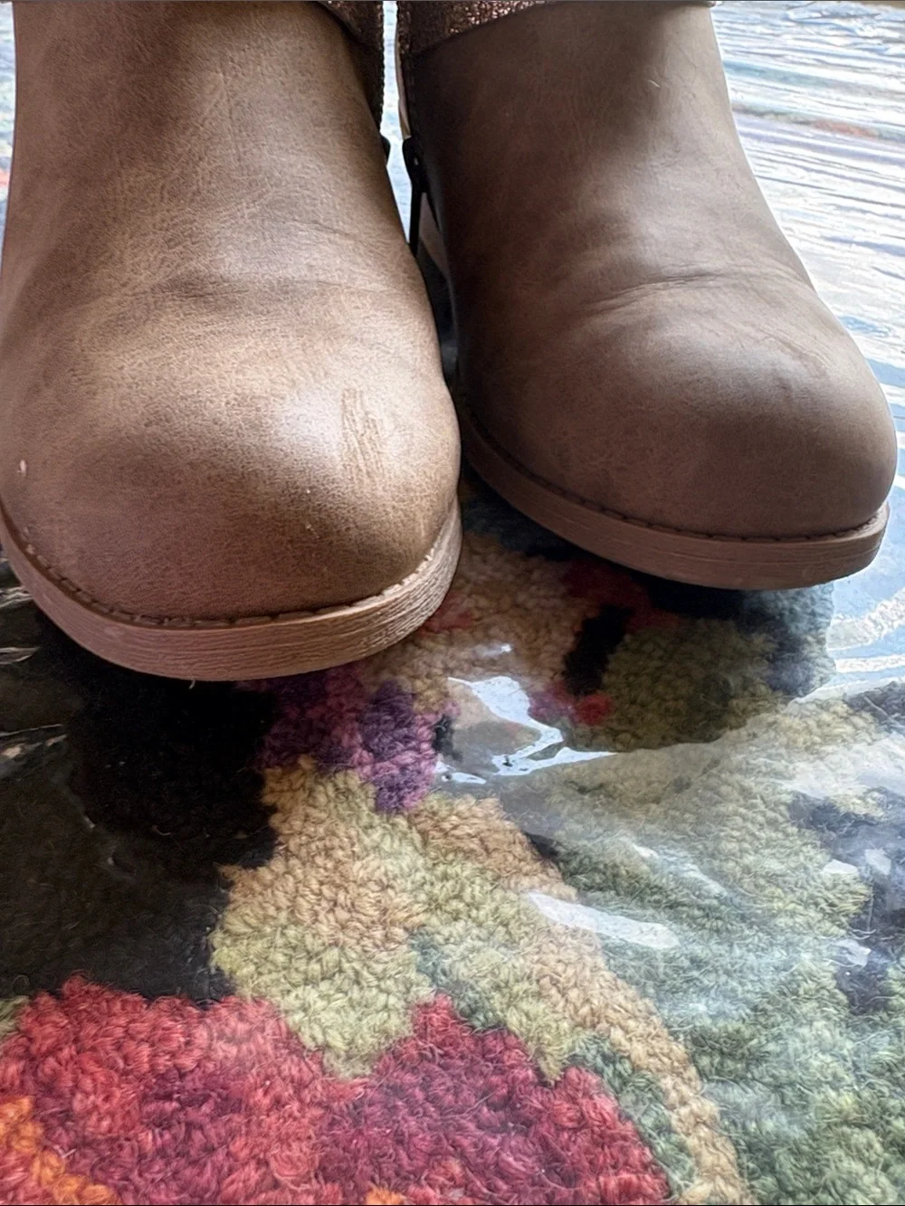 Jellypop Taupe Braided & Chain Detail Girls' Ankle Boots Size 2